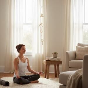 Yoga Pose Wall Hanging balance strength peace beauty tranquility mindfulness.